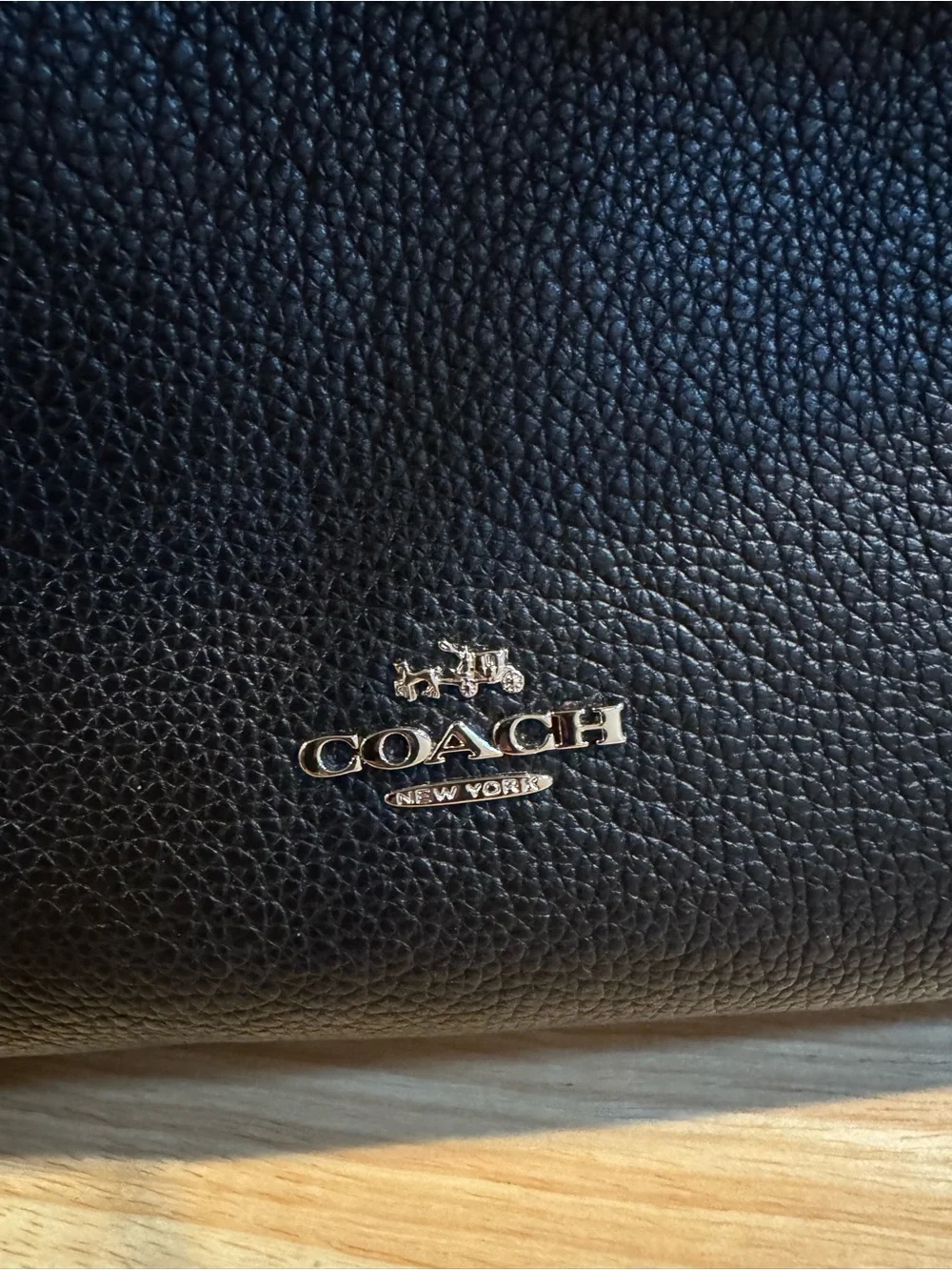 Coach Edie Pebble Leather Shoulder Bag with Turn Lock